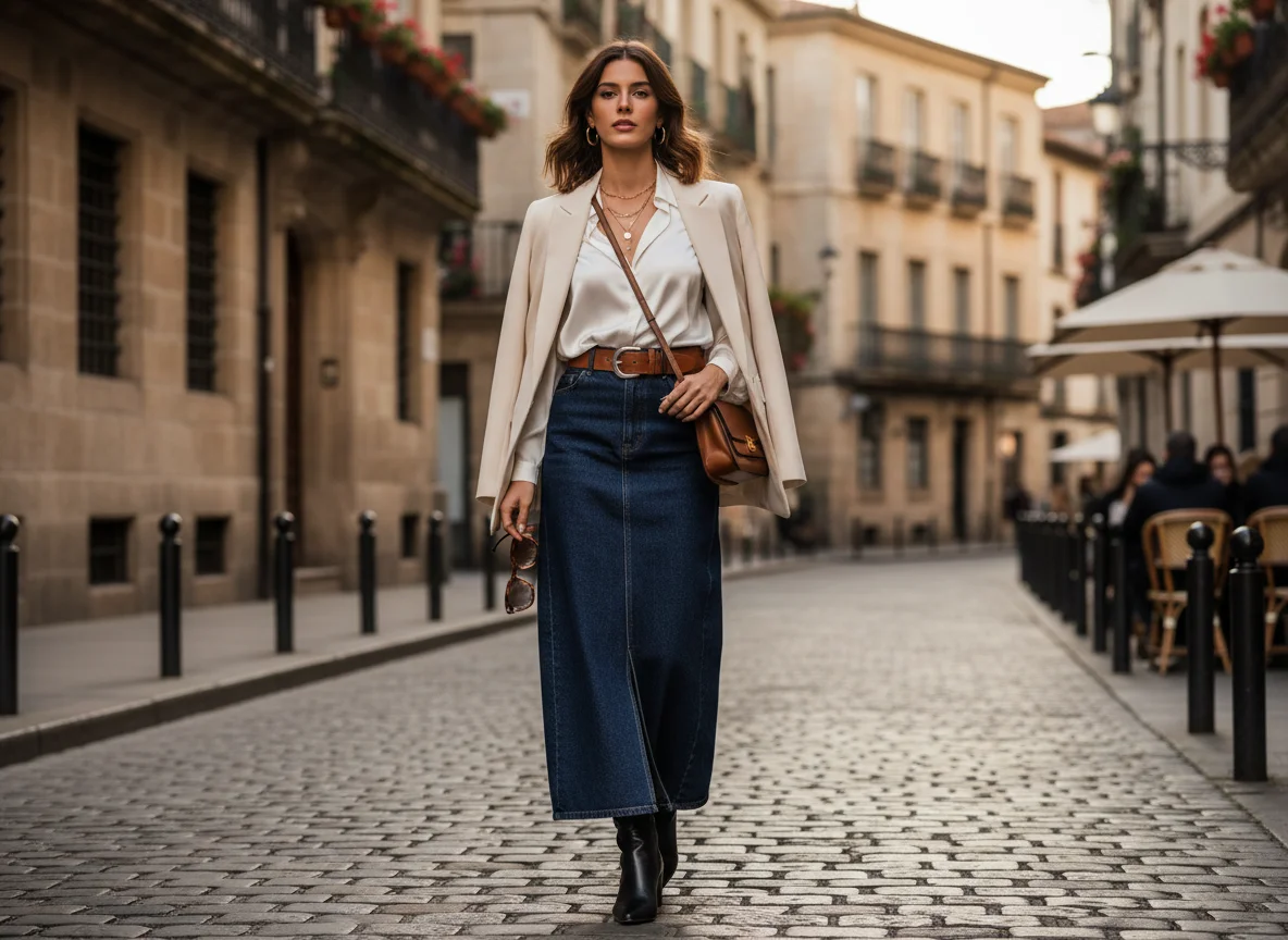 Comment porter une jupe longue en jean ? Le retour de la tendance denim - Image 1