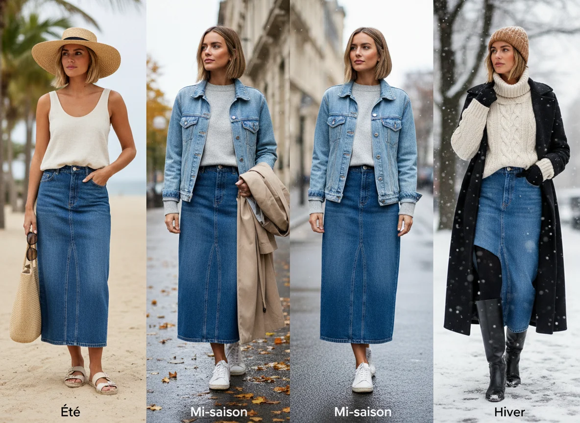 Comment porter une jupe en jean longue avec style ? - Image 6