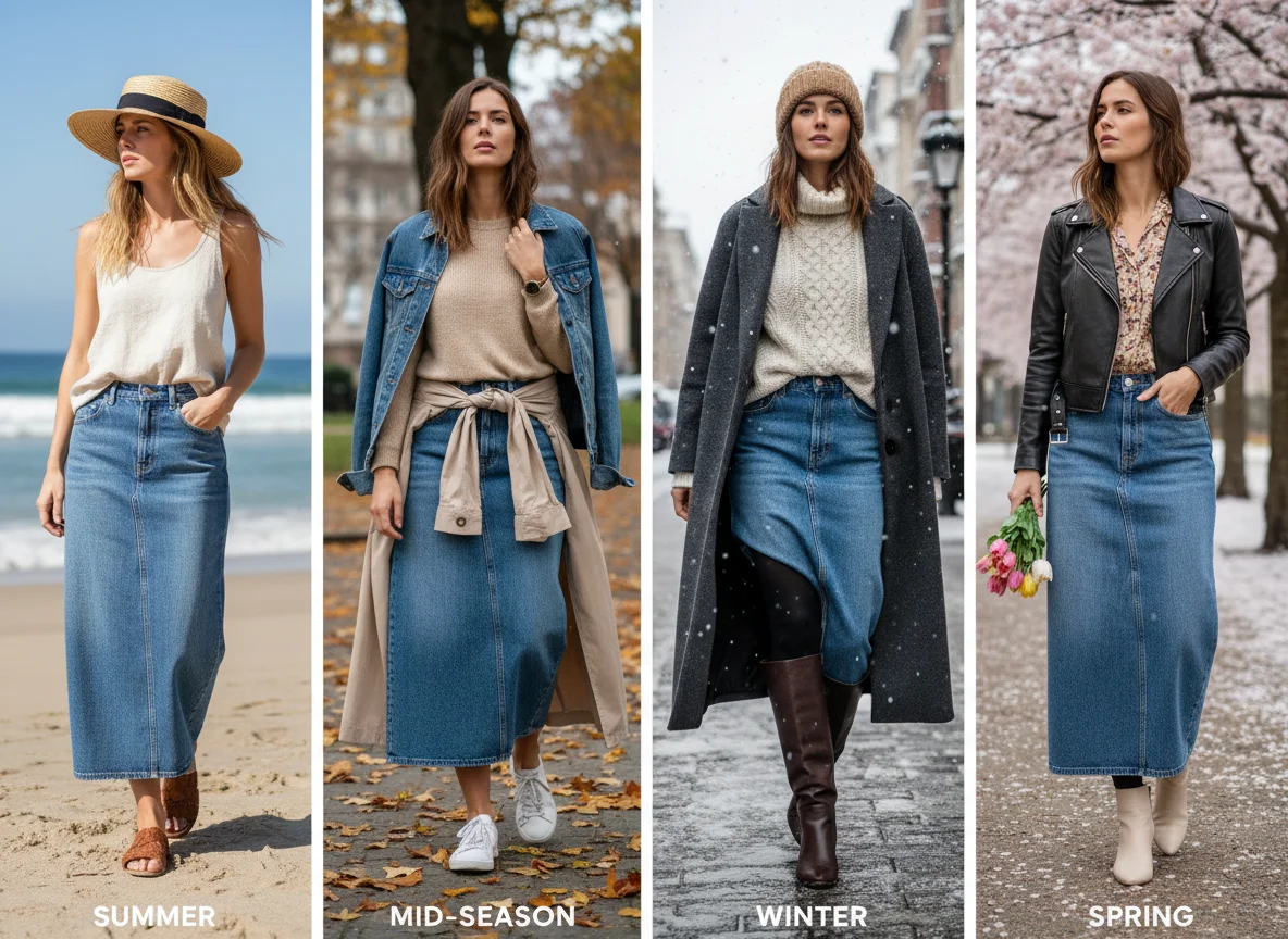 Comment porter une jupe en jean longue avec style ? - Image 7