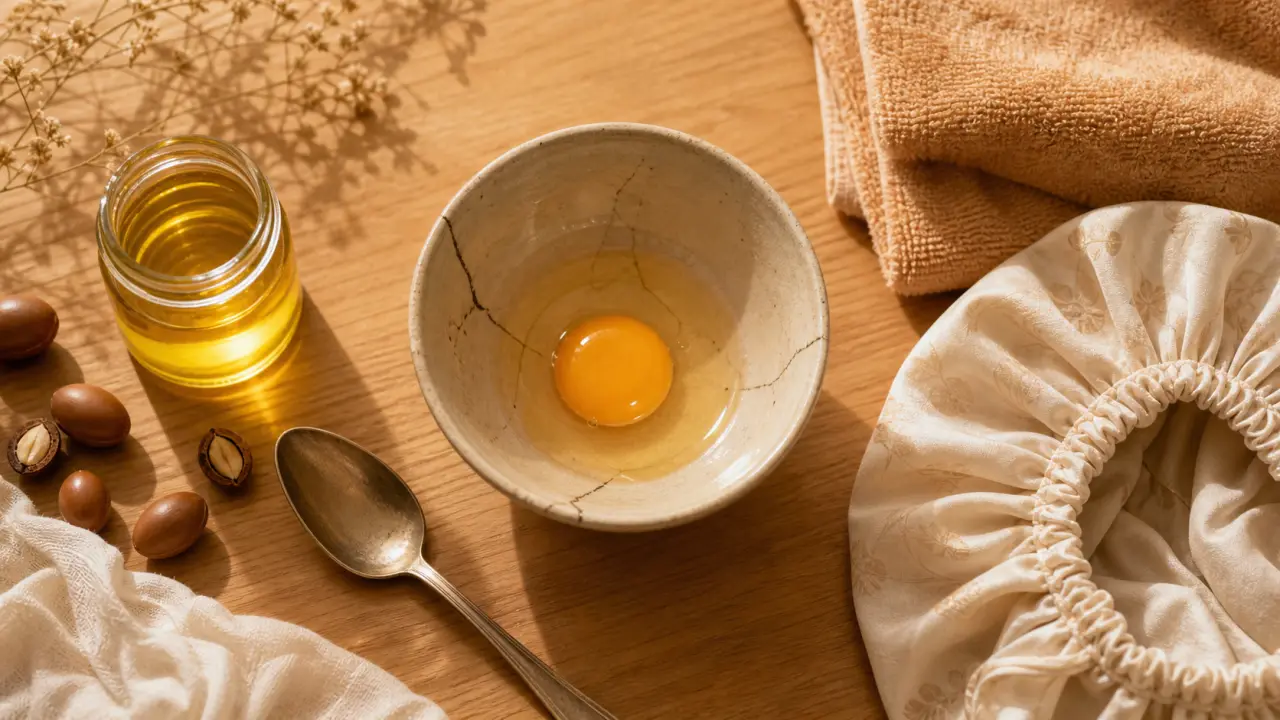 Masque oeuf pour les cheveux : jaune d’œuf et huile d’argan