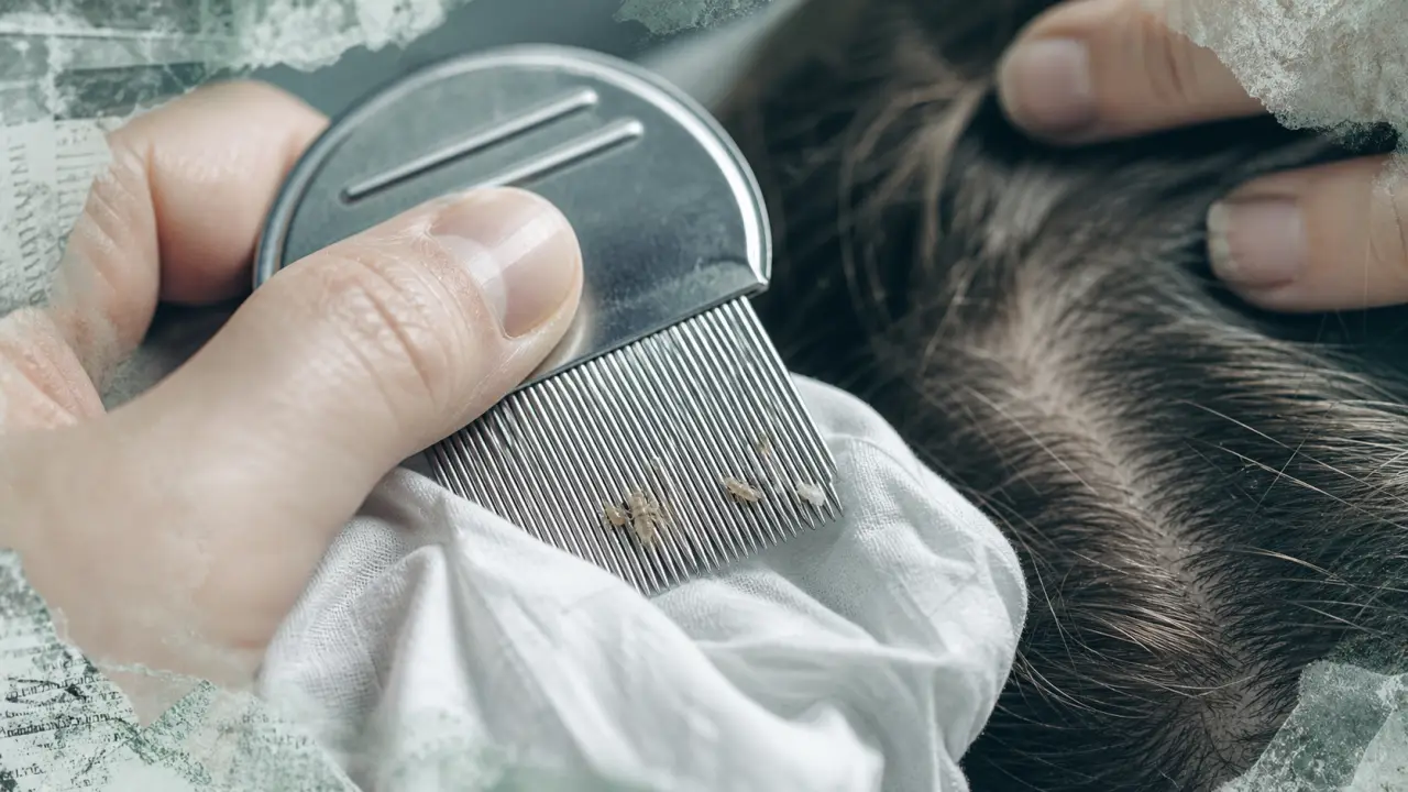 Attraper des poux adultes : peigne à poux et lentes visibles sur cheveux