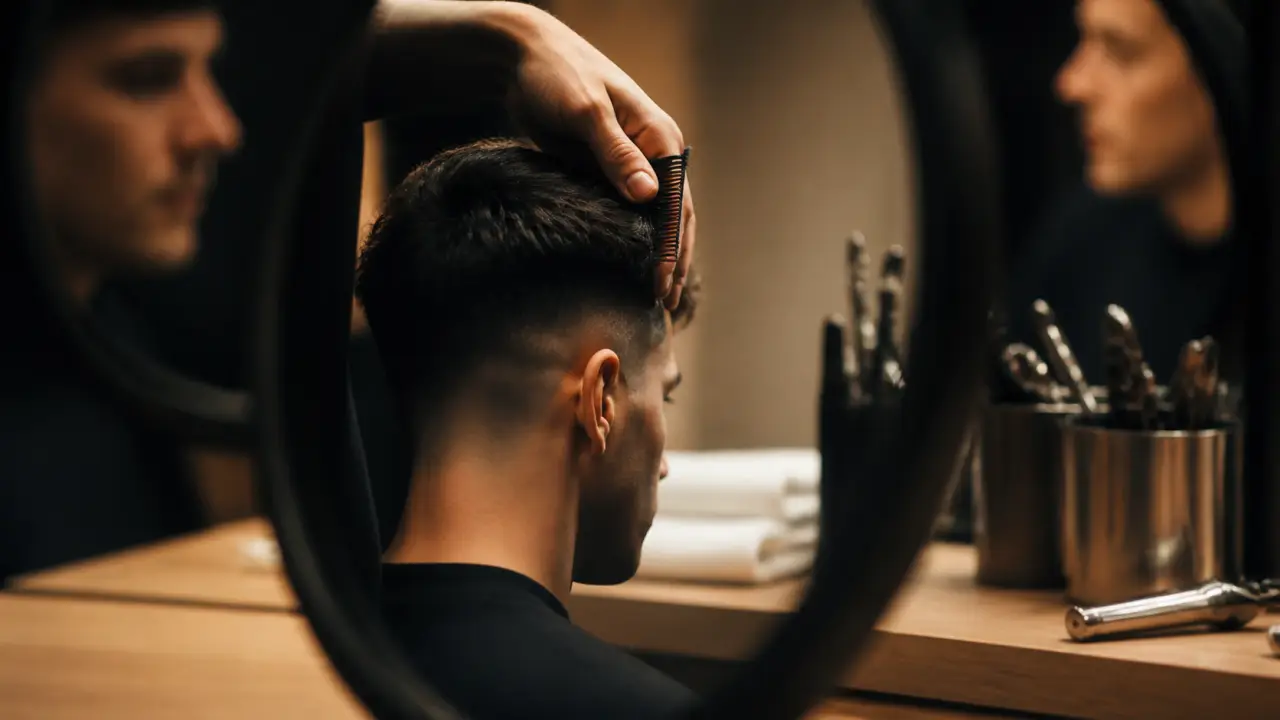 Coupe de cheveux nom : fade taper undercut, nuque propre