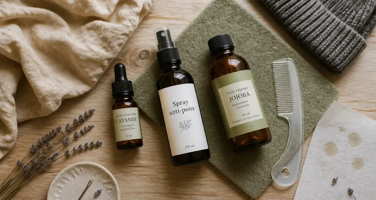Repulsif naturel poux : spray anti-poux, huile de lavande et peigne
