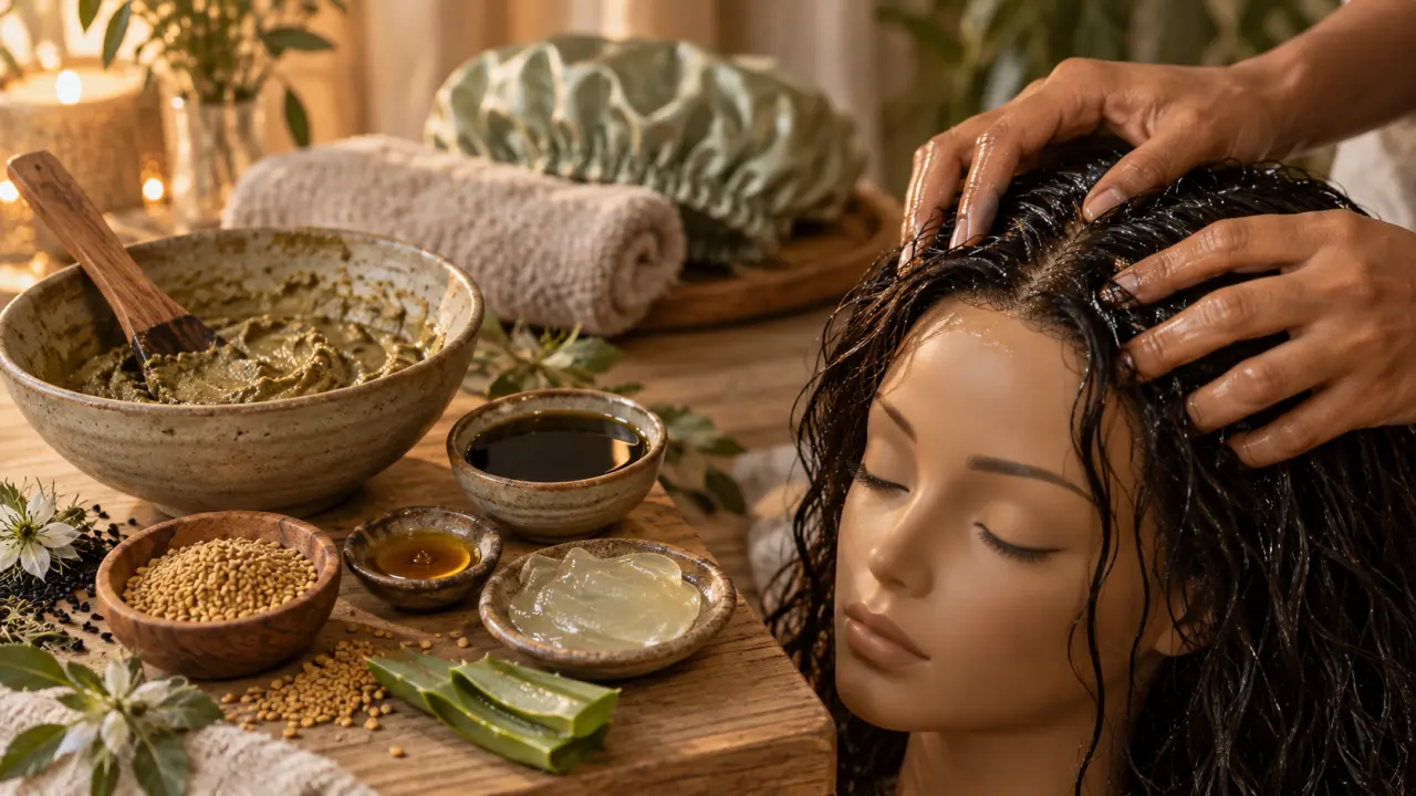Recette chute de cheveux remede arabe : huile de nigelle sur cuir chevelu